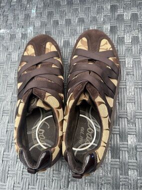 Coach Brown and Tan Signature Slip-On Kids Sneakers
